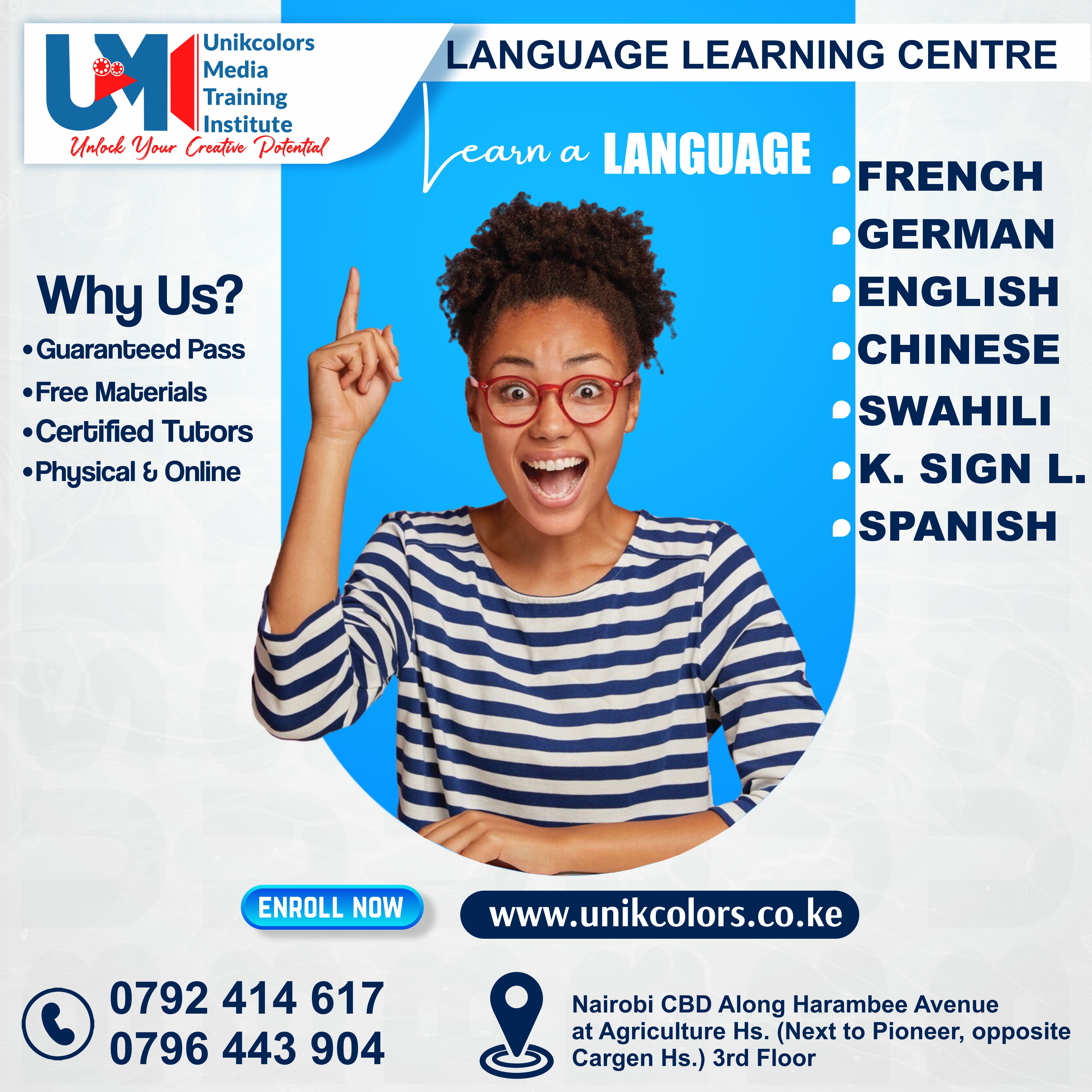 LANGUAGE TRAINING CENTRE - GERMAN | ENGLISH | FRENCH | CHINESE | SPANISH | SWAHILI | KENYA SIGN LANG
